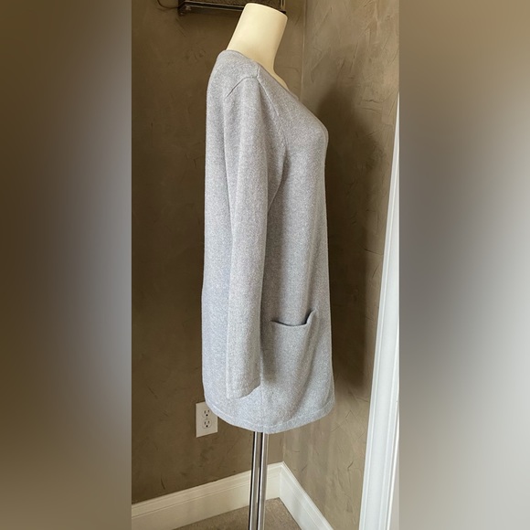 J Jill Pure Jill Cotton Wool Pullover Tunic Sweater Boat Neck Pockets Gray, S - Picture 2 of 12